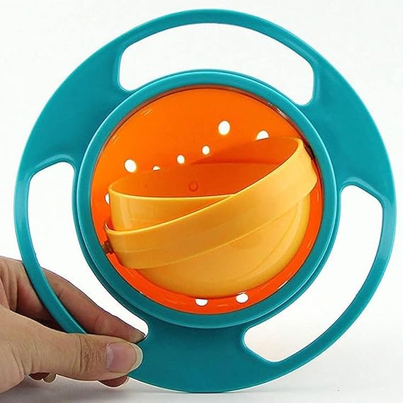 Bowl for Toddlers-Baby Magic Bow-360 for Kids Age 1 to 3 Years-Spill Resistant Bowls for Toddlers with Lid and 360 Bowl Rotations, Mess Free Snack Bowls,Random Color