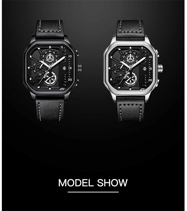 Luxury leather belt fashionable wrist-watch for men