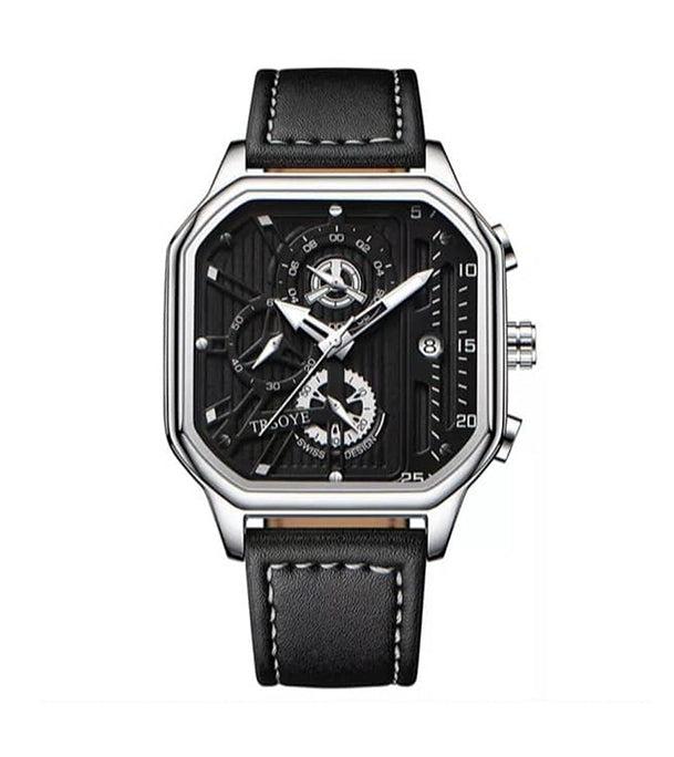 Luxury leather belt fashionable wrist-watch for men
