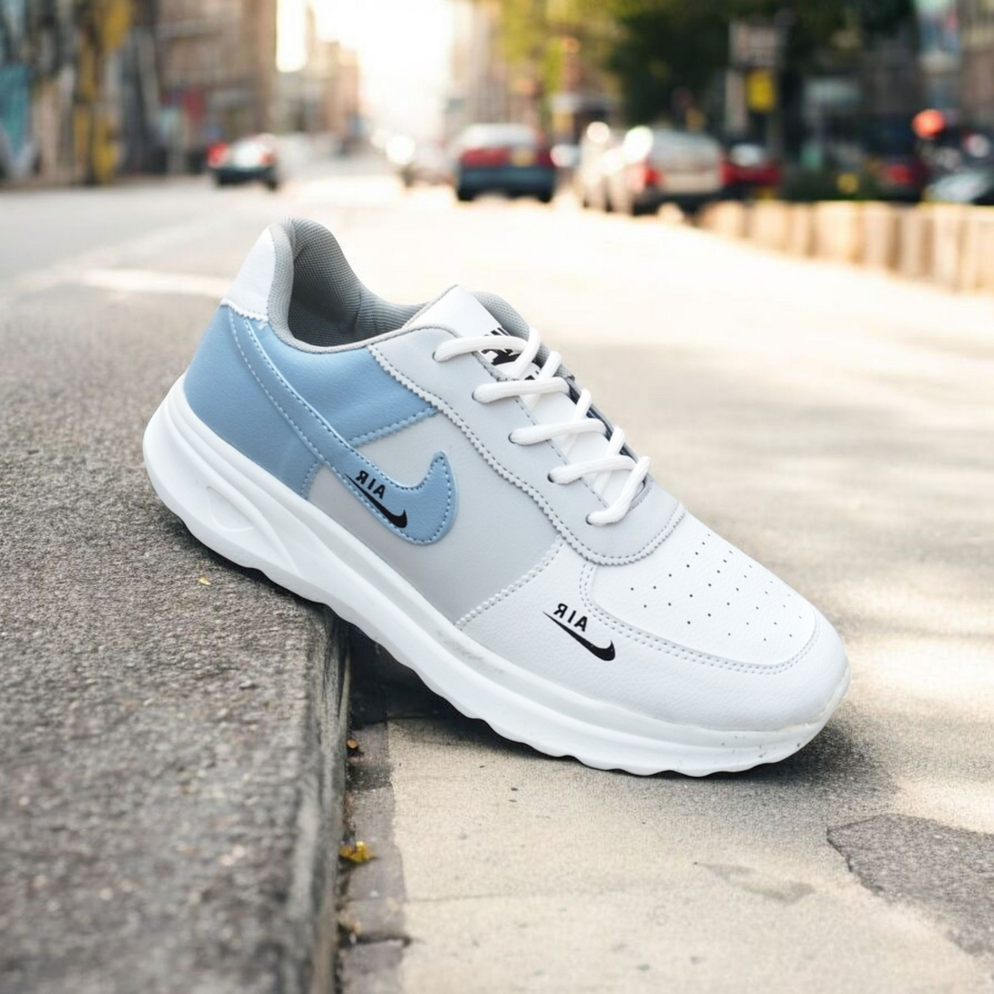 Sport Pu Leather Sneakers For Men - Sky - N10