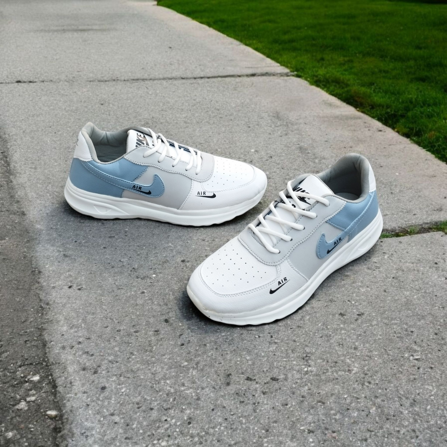 Sport Pu Leather Sneakers For Men - Sky - N10