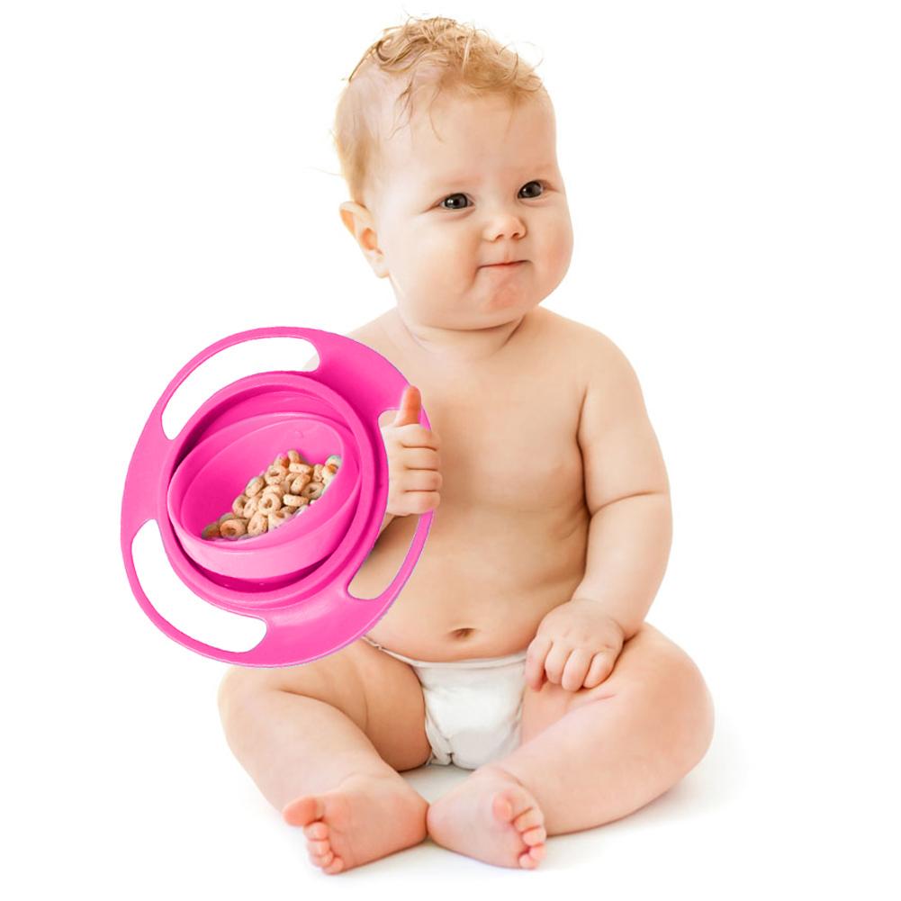 Bowl for Toddlers-Baby Magic Bow-360 for Kids Age 1 to 3 Years-Spill Resistant Bowls for Toddlers with Lid and 360 Bowl Rotations, Mess Free Snack Bowls,Random Color