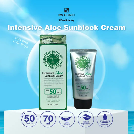3W Clinic Intensive Green Tea Sunblock Cream SPF 50+PA+++ 70ml | Korea (P-2190)