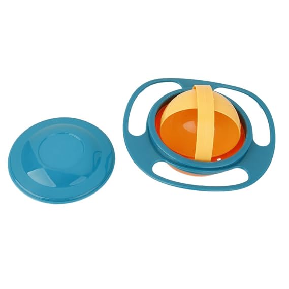Bowl for Toddlers-Baby Magic Bow-360 for Kids Age 1 to 3 Years-Spill Resistant Bowls for Toddlers with Lid and 360 Bowl Rotations, Mess Free Snack Bowls,Random Color