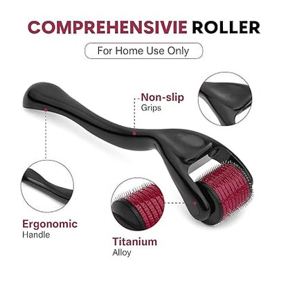 Hair Roller 0.5mm – Boost Hair & Beard Growth | 540 Titanium Needles | Reduce Acne Scars, Repair Damaged Hair & Strengthen Roots | Safe, Easy & Effective for Men & Women|(P-2161)