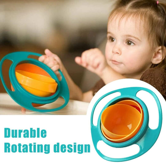 Bowl for Toddlers-Baby Magic Bow-360 for Kids Age 1 to 3 Years-Spill Resistant Bowls for Toddlers with Lid and 360 Bowl Rotations, Mess Free Snack Bowls,Random Color