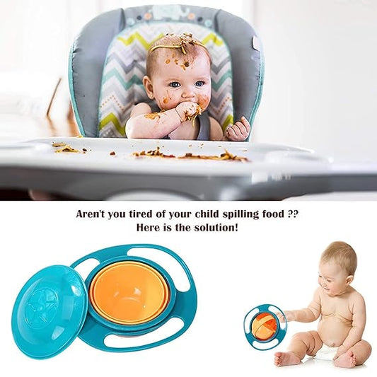 Bowl for Toddlers-Baby Magic Bow-360 for Kids Age 1 to 3 Years-Spill Resistant Bowls for Toddlers with Lid and 360 Bowl Rotations, Mess Free Snack Bowls,Random Color