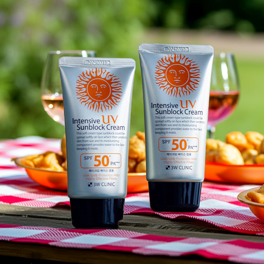 3W Clinic Intensive UV Sunblock Cream SPF50 Pa+++ 70ml (For Make up Base Use Also) (P-2191)
