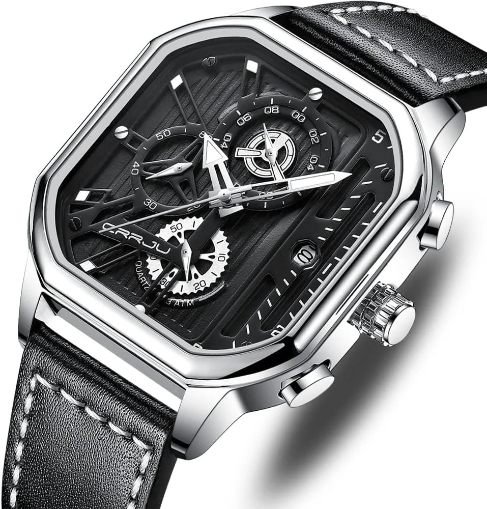 Luxury leather belt fashionable wrist-watch for men