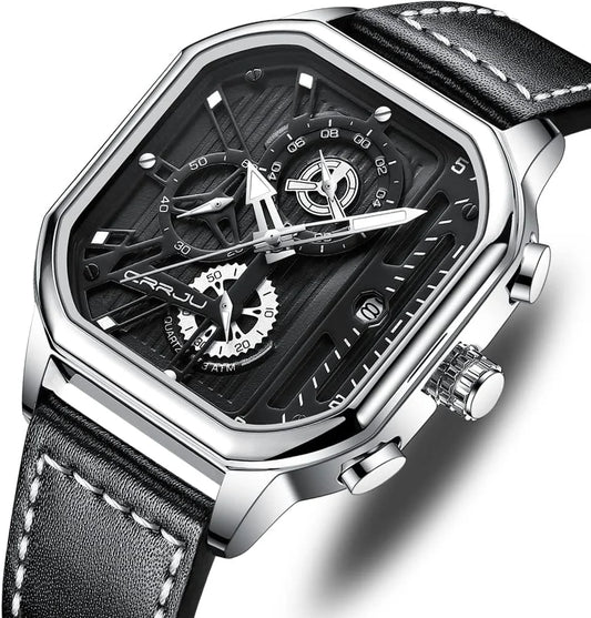 Luxury leather belt fashionable wrist-watch for men