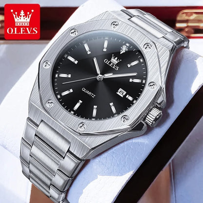 OLEVS 3613 Luxury Stainless Steel Mens Watch Master Copy