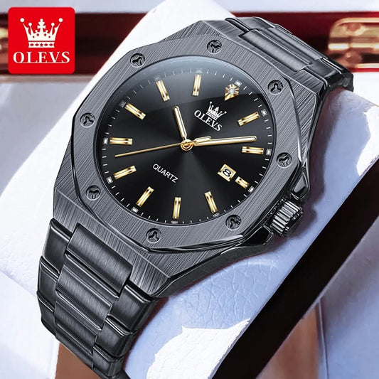 OLEVS 3613 Luxury Stainless Steel Mens Watch Master Copy