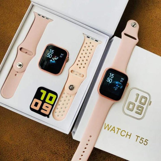 Watch T55 Smartwatch Heart Rate Monitor Fitness Tracker Pedometer - Smart Watch ( Random Colour )