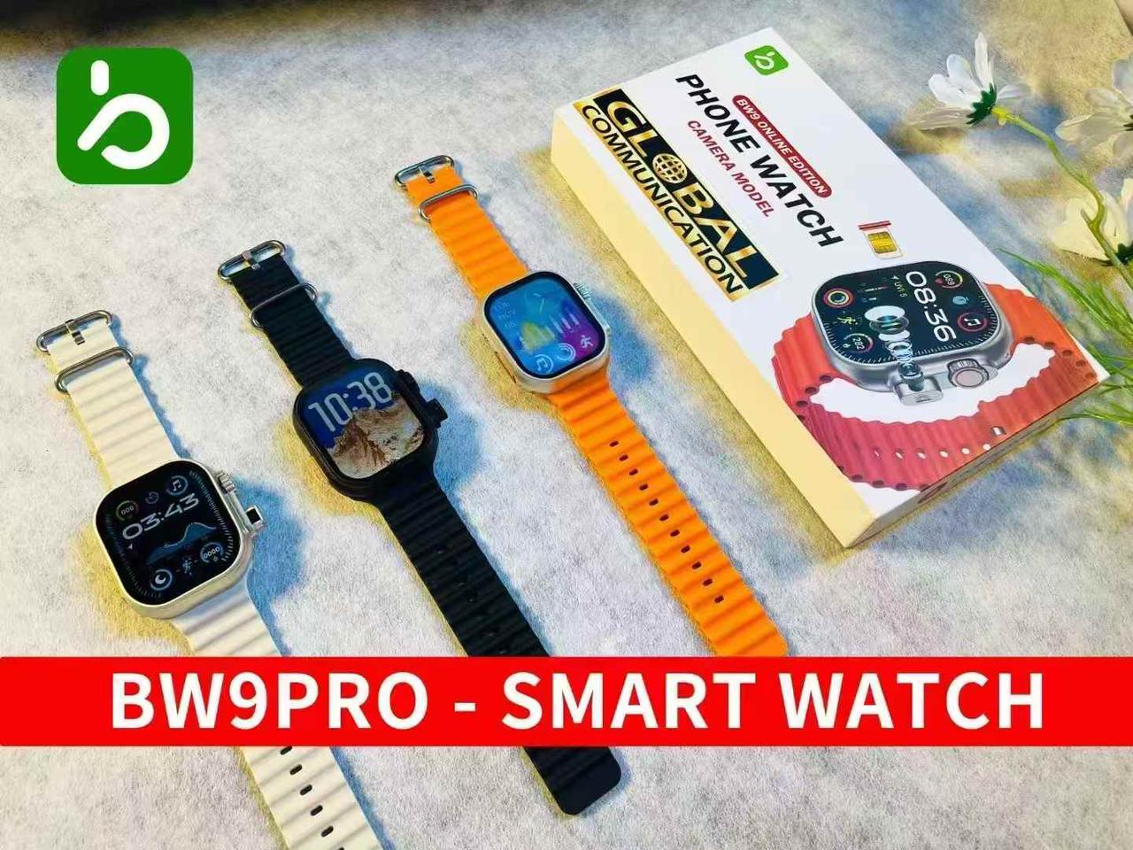 BW9 Pro Online edition Phone Watch 4G Sim Card Supported popup Folding Camera Black