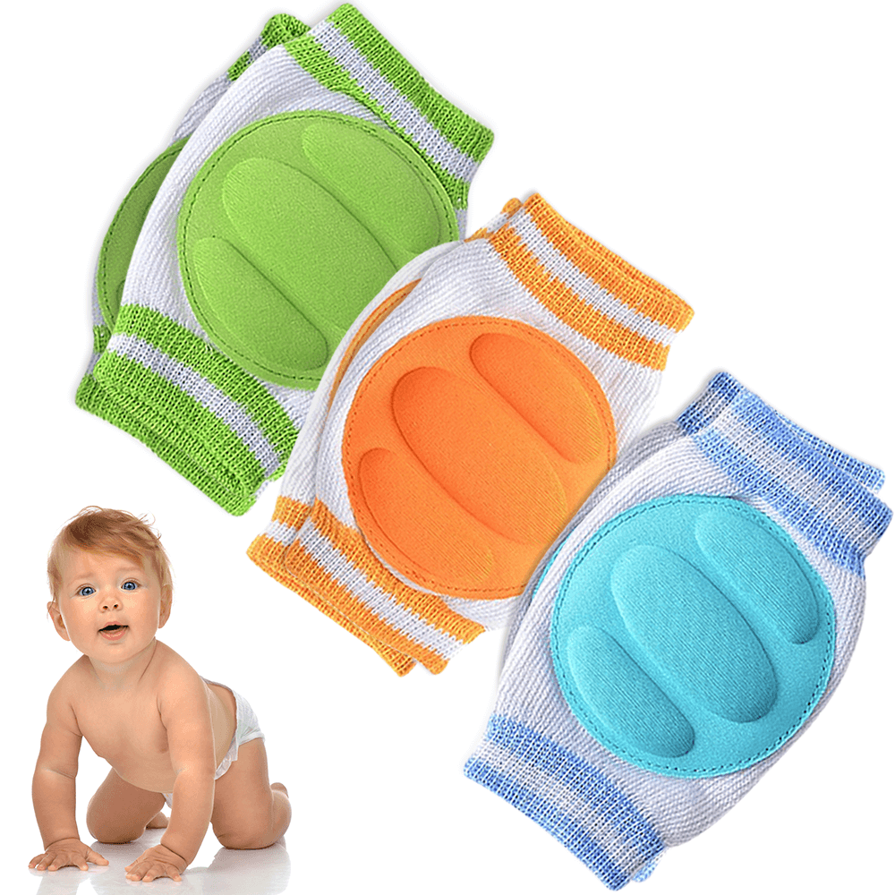 1 Pair (2pcs) Multicolor Baby Knee Pads Foam Pads Soft Cotton - Non Slip Pads for Crawling Infants / Toddlers / Baby Knee & Elbow Pads Protector Safety Pads for Baby Boy & Girl -2120