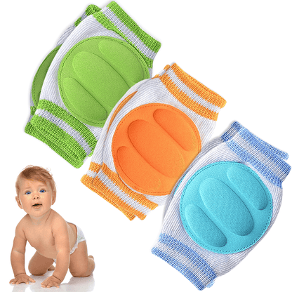 1 Pair (2pcs) Multicolor Baby Knee Pads Foam Pads Soft Cotton - Non Slip Pads for Crawling Infants / Toddlers / Baby Knee & Elbow Pads Protector Safety Pads for Baby Boy & Girl -2120