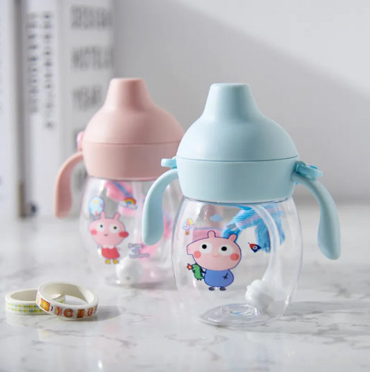 1pcs 280ml Mumpot Baby Kettle Duck Beak Cute Cartoon Children Straw Bottle Portable Leakproof Anti-choking Water Cup Large Capacity Baby Infant Learning Training Drinking Bottle (Random Color) (P-2132)