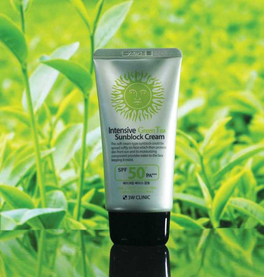3W Clinic Intensive Green Tea Sunblock Cream SPF 50+PA+++ 70ml | Korea (P-2190)