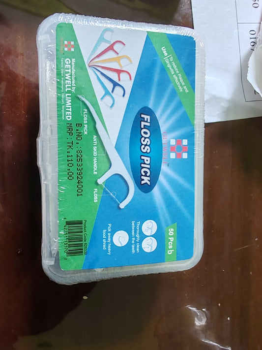 Dental Floss Pick 50 Pcs Box - Dental Floss Toothpick Interdental Cleaner Toothpick Flosser