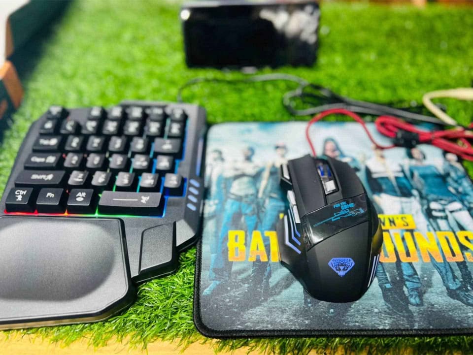 5 In 1 Combo Gaming Keyboard And Mouse Wireless Bluetooth For PC Smartphone PUBG Mobile Game Accessories (P-2358)