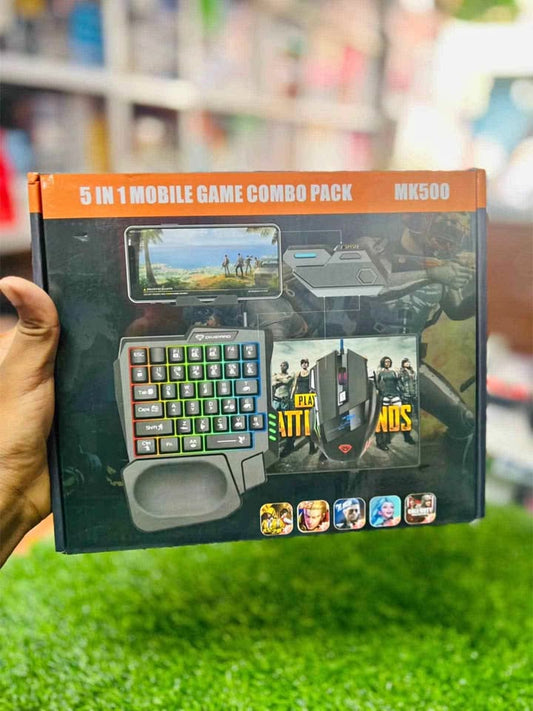 5 In 1 Combo Gaming Keyboard And Mouse Wireless Bluetooth For PC Smartphone PUBG Mobile Game Accessories (P-2358)